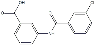 3-[(3-chlorobenzoyl)amino]benzoic acid 化学構造式