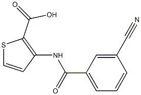 3-[(3-cyanobenzene)amido]thiophene-2-carboxylic acid 化学構造式