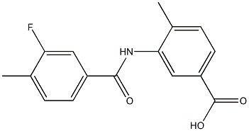3-[(3-fluoro-4-methylbenzoyl)amino]-4-methylbenzoic acid Struktur