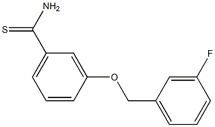 3-[(3-fluorophenyl)methoxy]benzene-1-carbothioamide Struktur