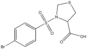 3-[(4-bromobenzene)sulfonyl]-1,3-thiazolidine-4-carboxylic acid 化学構造式