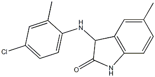 3-[(4-chloro-2-methylphenyl)amino]-5-methyl-2,3-dihydro-1H-indol-2-one,,结构式
