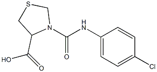 3-[(4-chlorophenyl)carbamoyl]-1,3-thiazolidine-4-carboxylic acid,,结构式