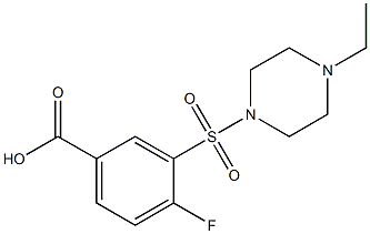 3-[(4-ethylpiperazine-1-)sulfonyl]-4-fluorobenzoic acid 化学構造式