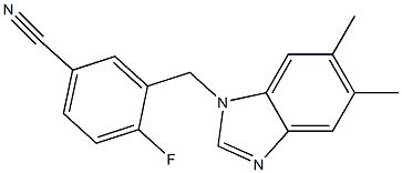 3-[(5,6-dimethyl-1H-1,3-benzodiazol-1-yl)methyl]-4-fluorobenzonitrile Structure