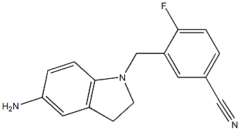 3-[(5-amino-2,3-dihydro-1H-indol-1-yl)methyl]-4-fluorobenzonitrile