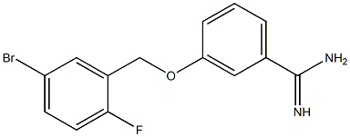 3-[(5-bromo-2-fluorobenzyl)oxy]benzenecarboximidamide 化学構造式