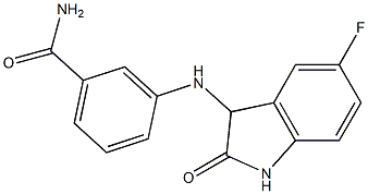 3-[(5-fluoro-2-oxo-2,3-dihydro-1H-indol-3-yl)amino]benzamide Struktur