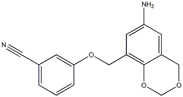 3-[(6-amino-2,4-dihydro-1,3-benzodioxin-8-yl)methoxy]benzonitrile 结构式