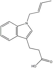 3-[1-(but-2-en-1-yl)-1H-indol-3-yl]propanoic acid 结构式