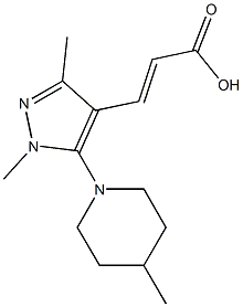 3-[1,3-dimethyl-5-(4-methylpiperidin-1-yl)-1H-pyrazol-4-yl]prop-2-enoic acid Structure