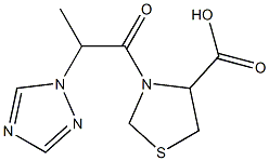 3-[2-(1H-1,2,4-triazol-1-yl)propanoyl]-1,3-thiazolidine-4-carboxylic acid Struktur