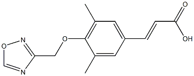 3-[3,5-dimethyl-4-(1,2,4-oxadiazol-3-ylmethoxy)phenyl]prop-2-enoic acid Struktur