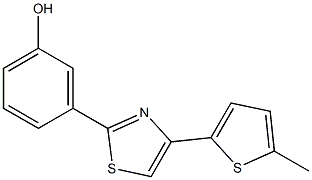 3-[4-(5-methylthiophen-2-yl)-1,3-thiazol-2-yl]phenol,,结构式