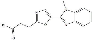 3-[5-(1-methyl-1H-1,3-benzodiazol-2-yl)-1,3-oxazol-2-yl]propanoic acid,,结构式