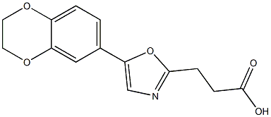 3-[5-(2,3-dihydro-1,4-benzodioxin-6-yl)-1,3-oxazol-2-yl]propanoic acid,,结构式