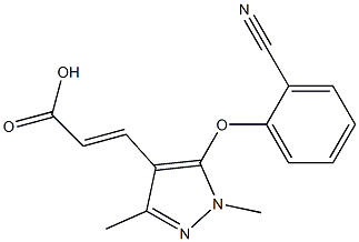 3-[5-(2-cyanophenoxy)-1,3-dimethyl-1H-pyrazol-4-yl]prop-2-enoic acid|