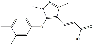 3-[5-(3,4-dimethylphenoxy)-1,3-dimethyl-1H-pyrazol-4-yl]prop-2-enoic acid 结构式