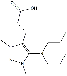 3-[5-(dipropylamino)-1,3-dimethyl-1H-pyrazol-4-yl]prop-2-enoic acid 化学構造式