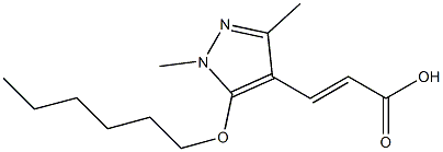 3-[5-(hexyloxy)-1,3-dimethyl-1H-pyrazol-4-yl]prop-2-enoic acid Structure