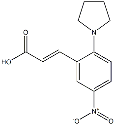 3-[5-nitro-2-(pyrrolidin-1-yl)phenyl]prop-2-enoic acid,,结构式