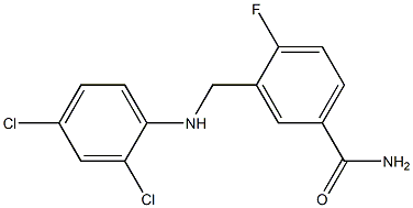 3-{[(2,4-dichlorophenyl)amino]methyl}-4-fluorobenzamide 化学構造式