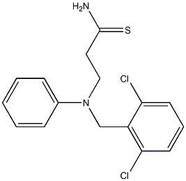 3-{[(2,6-dichlorophenyl)methyl](phenyl)amino}propanethioamide 化学構造式