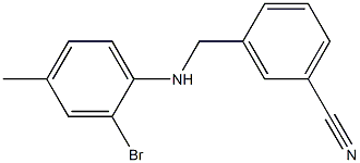 3-{[(2-bromo-4-methylphenyl)amino]methyl}benzonitrile Structure