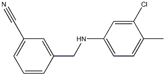 3-{[(3-chloro-4-methylphenyl)amino]methyl}benzonitrile 化学構造式