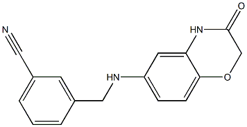 3-{[(3-oxo-3,4-dihydro-2H-1,4-benzoxazin-6-yl)amino]methyl}benzonitrile 化学構造式