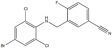 3-{[(4-bromo-2,6-dichlorophenyl)amino]methyl}-4-fluorobenzonitrile Structure