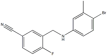 3-{[(4-bromo-3-methylphenyl)amino]methyl}-4-fluorobenzonitrile Structure