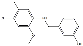 3-{[(4-chloro-2-methoxy-5-methylphenyl)amino]methyl}phenol,,结构式