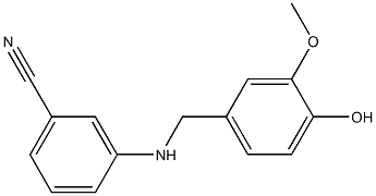 3-{[(4-hydroxy-3-methoxyphenyl)methyl]amino}benzonitrile Structure