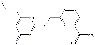 3-{[(4-oxo-6-propyl-1,4-dihydropyrimidin-2-yl)sulfanyl]methyl}benzene-1-carboximidamide,,结构式