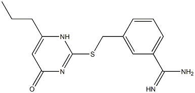 3-{[(4-oxo-6-propyl-1,4-dihydropyrimidin-2-yl)sulfanyl]methyl}benzene-1-carboximidamide|