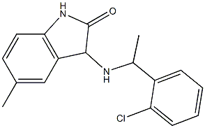 3-{[1-(2-chlorophenyl)ethyl]amino}-5-methyl-2,3-dihydro-1H-indol-2-one 化学構造式