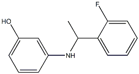 3-{[1-(2-fluorophenyl)ethyl]amino}phenol Struktur