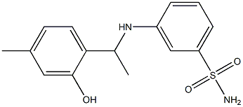 3-{[1-(2-hydroxy-4-methylphenyl)ethyl]amino}benzene-1-sulfonamide 化学構造式