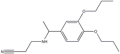 3-{[1-(3,4-dipropoxyphenyl)ethyl]amino}propanenitrile 化学構造式