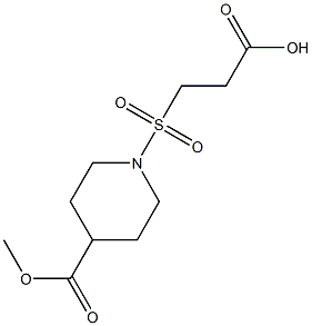 3-{[4-(methoxycarbonyl)piperidine-1-]sulfonyl}propanoic acid,,结构式