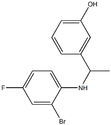 3-{1-[(2-bromo-4-fluorophenyl)amino]ethyl}phenol,,结构式