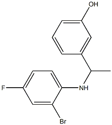 3-{1-[(2-bromo-4-fluorophenyl)amino]ethyl}phenol Structure