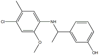 3-{1-[(4-chloro-2-methoxy-5-methylphenyl)amino]ethyl}phenol Struktur