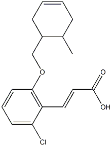 3-{2-chloro-6-[(6-methylcyclohex-3-en-1-yl)methoxy]phenyl}prop-2-enoic acid,,结构式