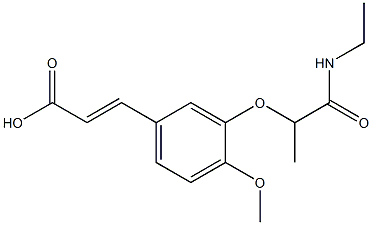 3-{3-[1-(ethylcarbamoyl)ethoxy]-4-methoxyphenyl}prop-2-enoic acid,,结构式