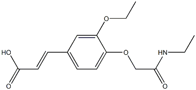 3-{3-ethoxy-4-[(ethylcarbamoyl)methoxy]phenyl}prop-2-enoic acid 化学構造式