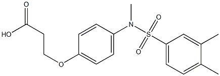 3-{4-[[(3,4-dimethylphenyl)sulfonyl](methyl)amino]phenoxy}propanoic acid,,结构式