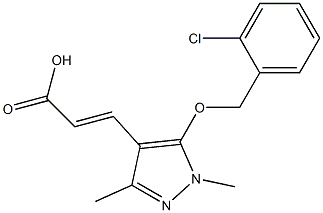 3-{5-[(2-chlorophenyl)methoxy]-1,3-dimethyl-1H-pyrazol-4-yl}prop-2-enoic acid Structure