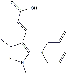 3-{5-[bis(prop-2-en-1-yl)amino]-1,3-dimethyl-1H-pyrazol-4-yl}prop-2-enoic acid,,结构式